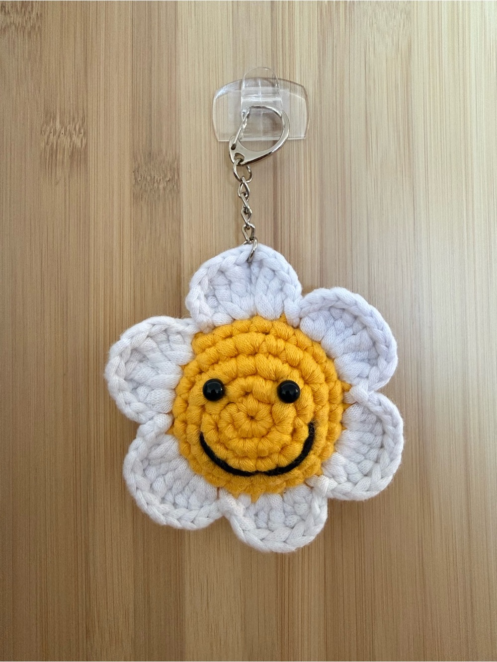 Smiley flower keychain/charm